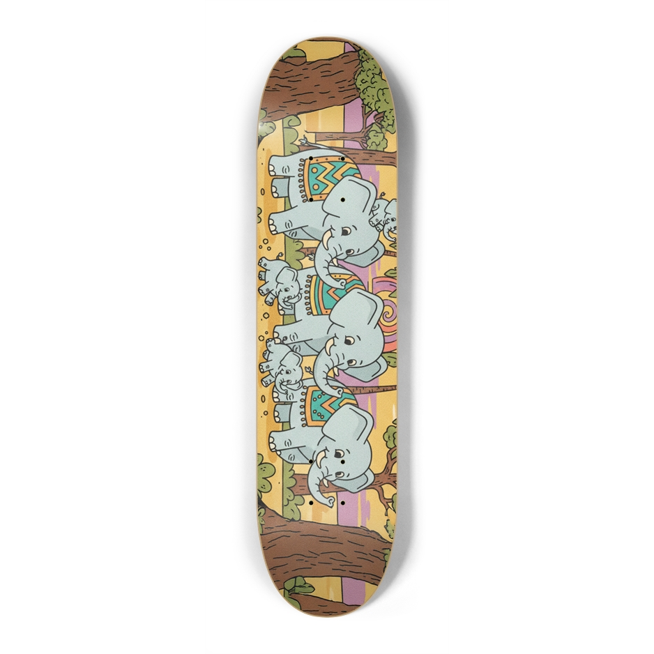 image_2105b6f8-58c8-4ed0-a945-7254534de67c.png Elephant Parade Skateboard (7 1/4) - Image 1