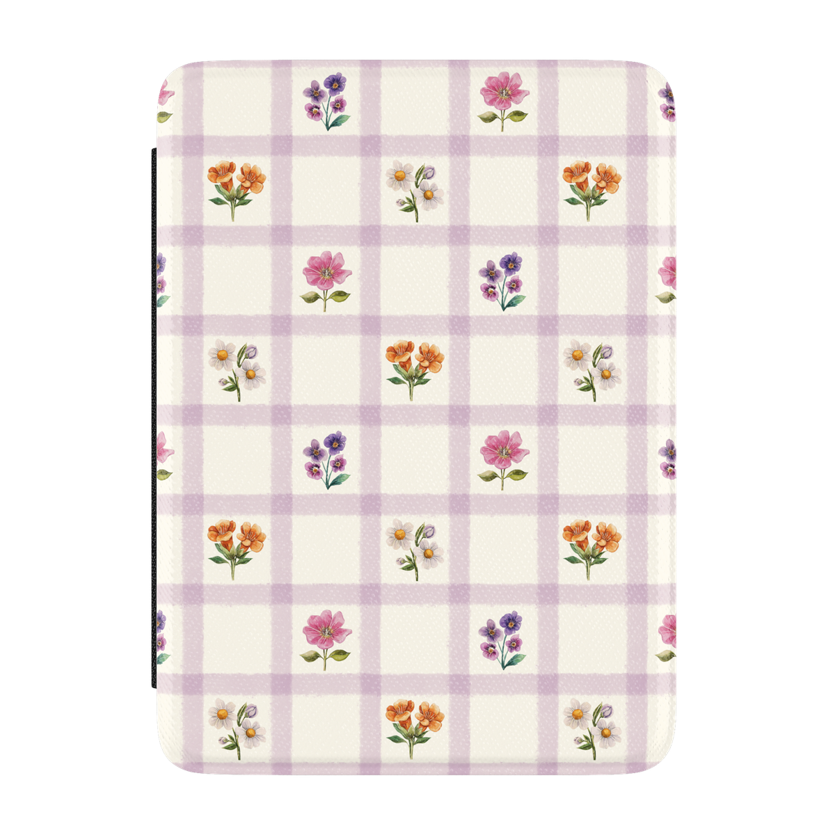 ioa3mjnixotakzkcocte_5d617617-9841-4854-8d44-99be36f1f716 Meadow Check | Floral Gingham Kindle Case - Image 1